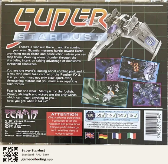 Super Stardust Amiga CD32, PAL box back