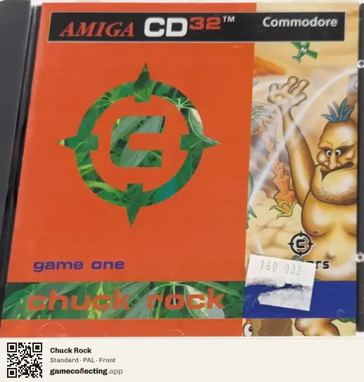 Chuck Rock Amiga CD32, PAL box front