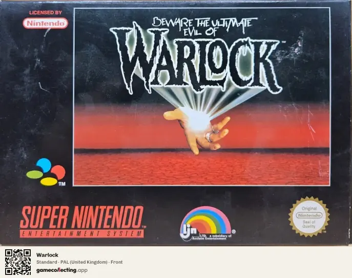 Warlock Super Nintendo Entertainment System, United Kingdom box front