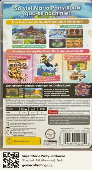 Super Mario Party Jamboree Nintendo Switch, Germany box back