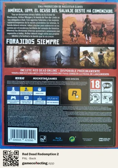 Red Dead Redemption 2 PlayStation 4, PAL box back