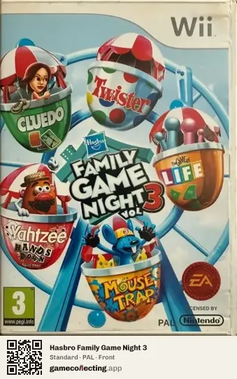 Hasbro Family Game Night 3 Nintendo Wii, PAL box front