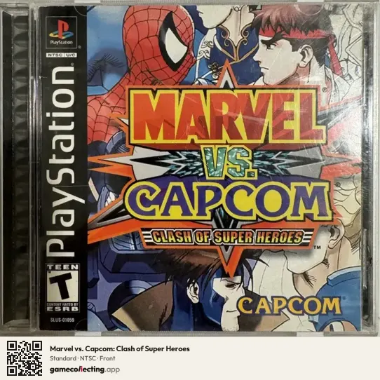Marvel vs. Capcom: Clash of Super Heroes PlayStation, NTSC box front