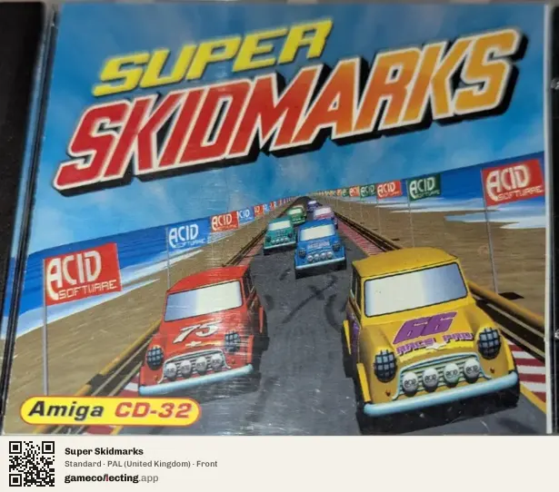 Super Skidmarks Amiga CD32, United Kingdom box front