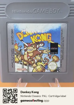 Donkey Kong Game Boy, PAL cartridge label