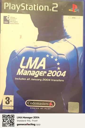 LMA Manager 2004 PlayStation 2, PAL box front