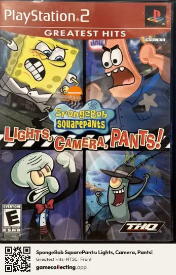 SpongeBob SquarePants: Lights, Camera, Pants! PlayStation 2, NTSC box front