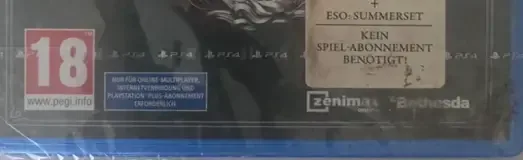 The Elder Scrolls Online: Summerset, the PEGI square on its front