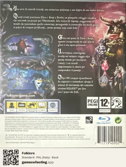 Folklore PlayStation 3, Italy box back