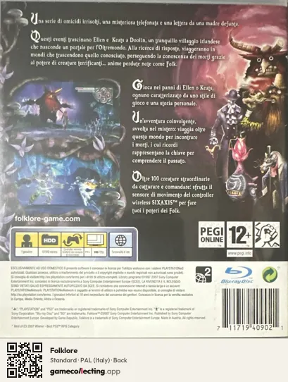 Folklore PlayStation 3, Italy box back
