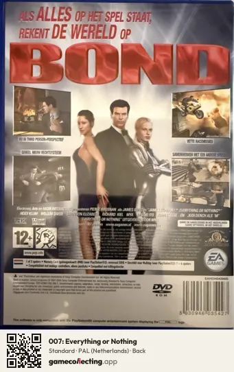 007: Everything or Nothing PlayStation 2, Netherlands box back