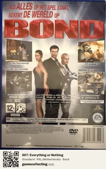 007: Everything or Nothing PlayStation 2, Netherlands box back