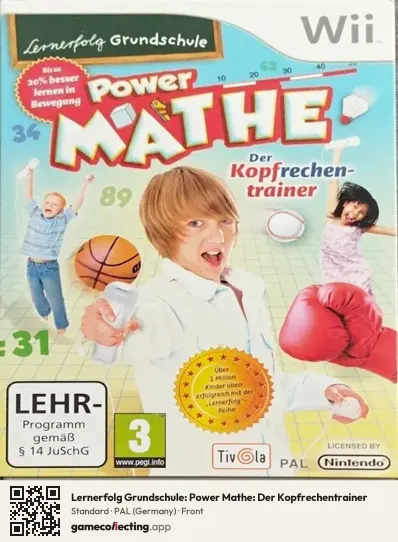 Lernerfolg Grundschule: Power Mathe: Der Kopfrechentrainer Nintendo Wii, Germany box front