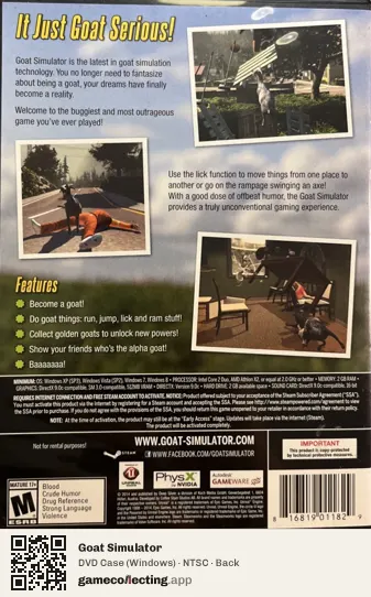 Goat Simulator Computer, NTSC box back