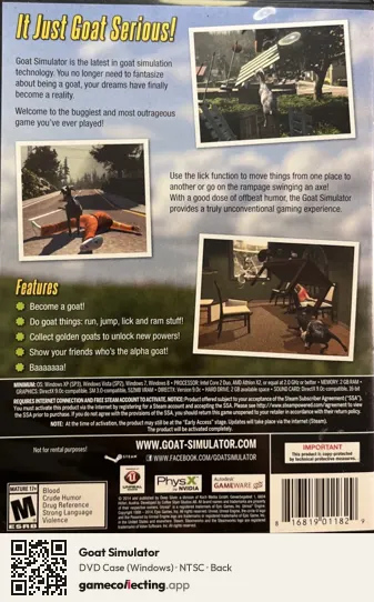 Goat Simulator Computer, NTSC box back