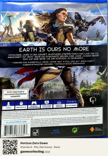 Horizon Zero Dawn PlayStation 4, Germany box back