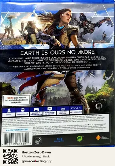 Horizon Zero Dawn PlayStation 4, Germany box back
