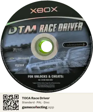 TOCA Race Driver Xbox, PAL disc