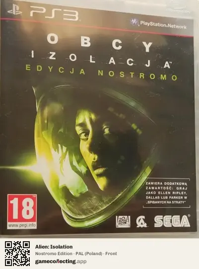 Alien: Isolation PlayStation 3, Poland box front