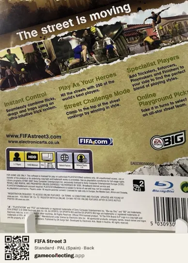 FIFA Street 3 PlayStation 3, Spain box back