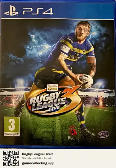 Rugby League Live 3 PlayStation 4, PAL box front