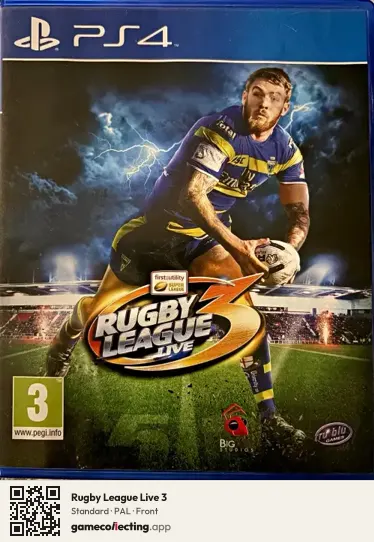 Rugby League Live 3 PlayStation 4, PAL box front