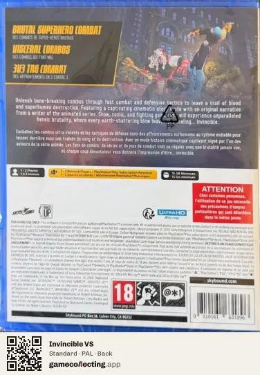 Invincible VS PlayStation 5, PAL box back