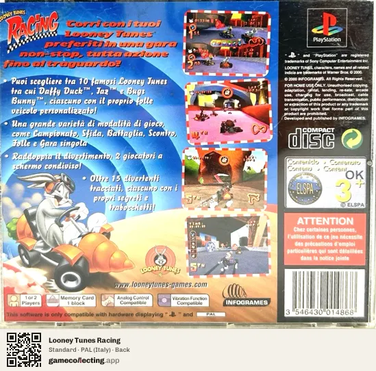 Looney Tunes Racing PlayStation, Italy box back