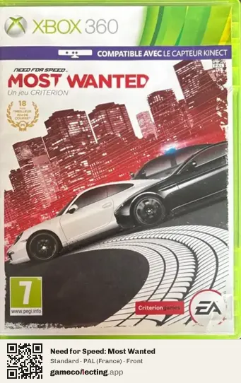 Need for Speed: Most Wanted Xbox 360, France box front