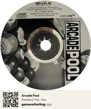 Arcade Pool Amiga CD32, PAL disc