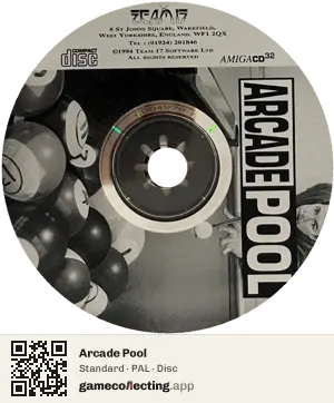 Arcade Pool Amiga CD32, PAL disc