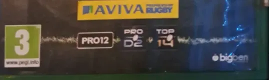 Rugby 15, the PEGI square on its front