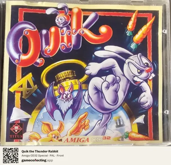 Quik the Thunder Rabbit Amiga CD32, PAL box front