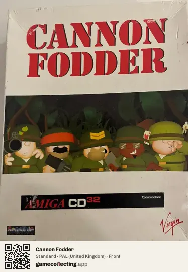 Cannon Fodder Amiga CD32, United Kingdom box front