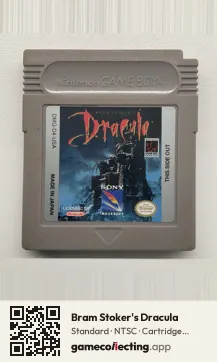 Bram Stoker's Dracula Game Boy, NTSC cartridge label