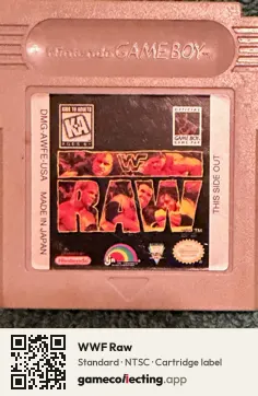 WWF Raw Game Boy, NTSC cartridge label