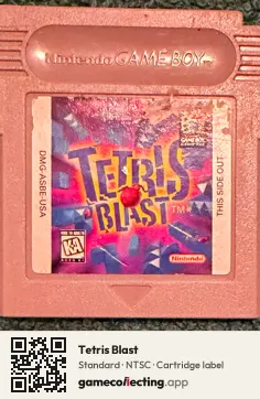 Tetris Blast Game Boy, NTSC cartridge label