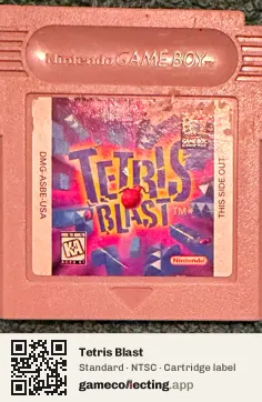 Tetris Blast Game Boy, NTSC cartridge label