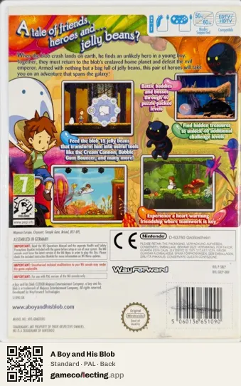 A Boy and His Blob Nintendo Wii, PAL box back