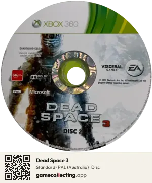 Dead Space 3 Xbox 360, PAL disc