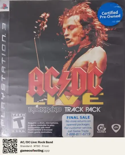 AC/DC Live: Rock Band PlayStation 3, NTSC box front