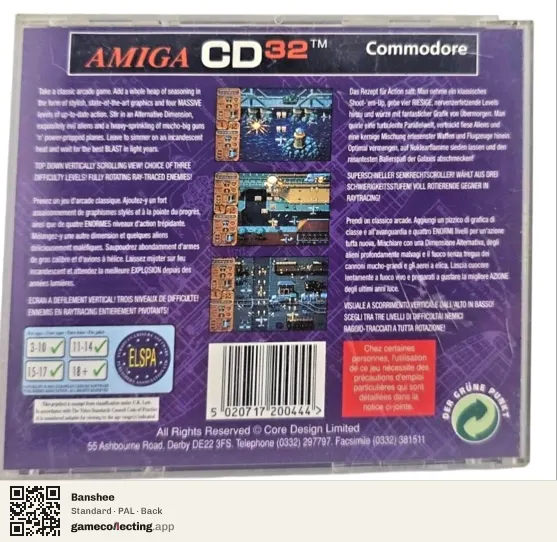 Banshee Amiga CD32, PAL box back