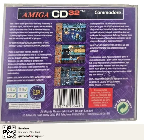 Banshee Amiga CD32, PAL box back