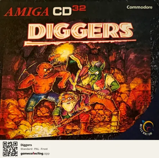 Diggers Amiga CD32, PAL box front