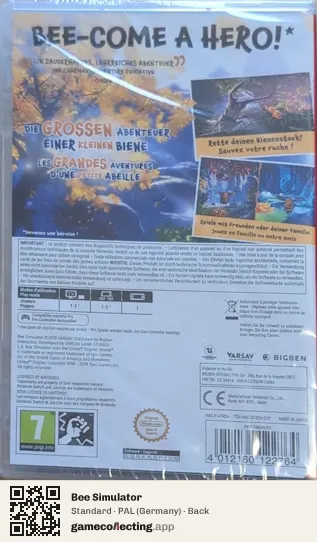 Bee Simulator Nintendo Switch, Germany box back