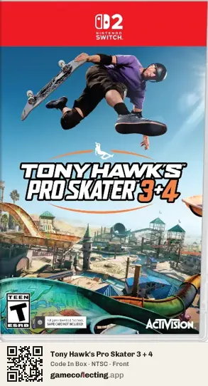 Tony Hawk's Pro Skater 3 + 4 Nintendo Switch 2, NTSC box front
