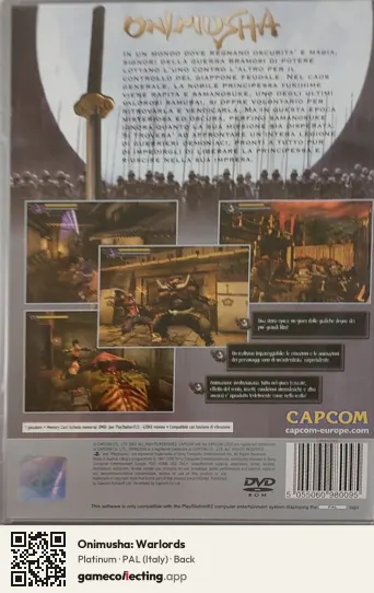Onimusha: Warlords PlayStation 2, Italy box back