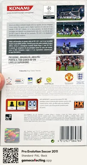 Pro Evolution Soccer 2011 PlayStation Portable, PAL box back