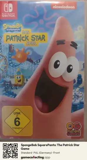 SpongeBob SquarePants: The Patrick Star Game Nintendo Switch, Germany box front