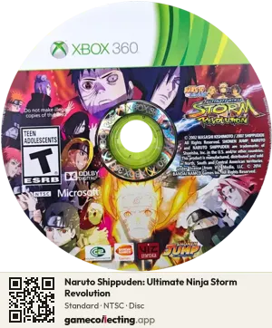 Naruto Shippuden: Ultimate Ninja Storm Revolution Xbox 360, NTSC disc
